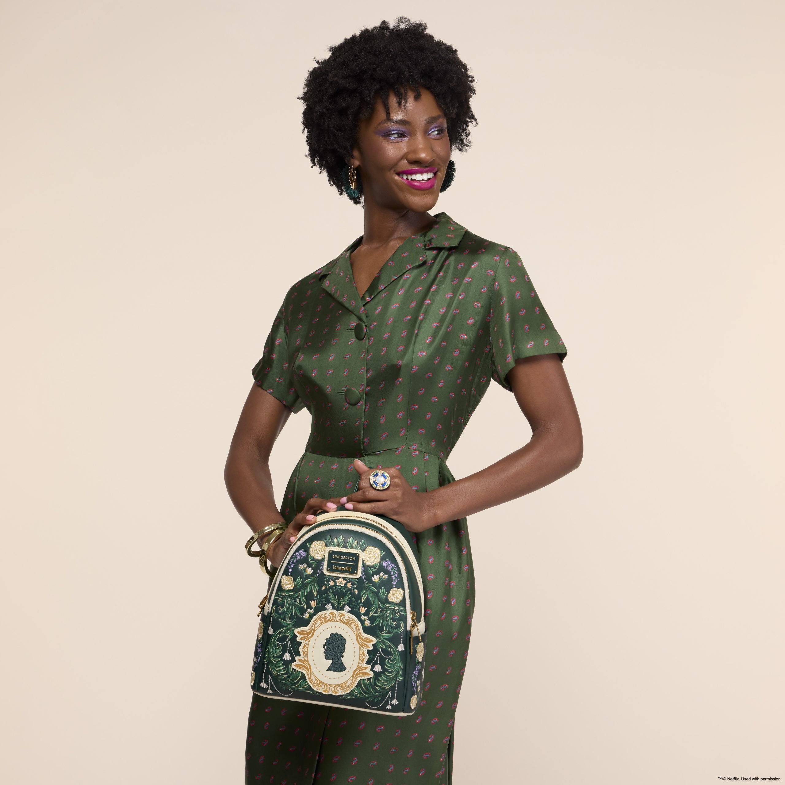 Bridgerton Silhouette Floral Mini Backpack - Image 2