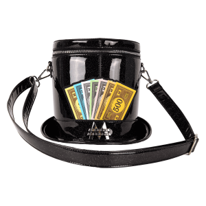 Monopoly 90th Anniversary Top Hat Glitter Figural Crossbody Bag