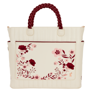 Loungefly Cream & Red Floral Convertible Backpack and Tote Crossbody Bag
