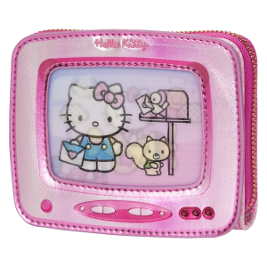 Sanrio Exclusive Hello Kitty Vintage TV Lenticular Zip Around Wallet