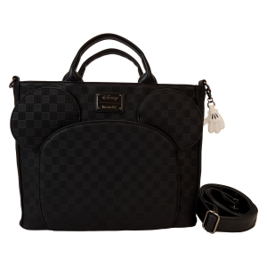 Mickey Mouse Checkered Texture Convertible Backpack & Tote Crossbody Bag