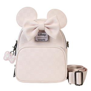 Minnie Mouse Checkered Texture Convertible Mini Backpack & Crossbody Bag